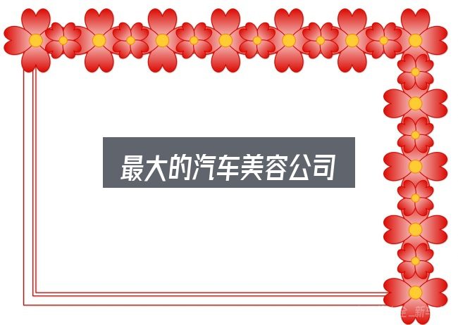 关于最大的汽车美容公司，给第一次接触的人