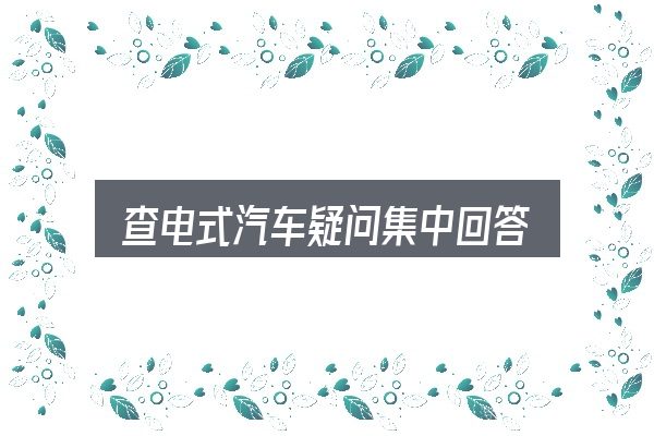 查电式汽车疑问集中回答