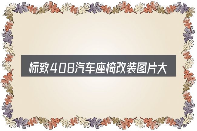 标致408汽车座椅改装图片大全的基本含义与边界
