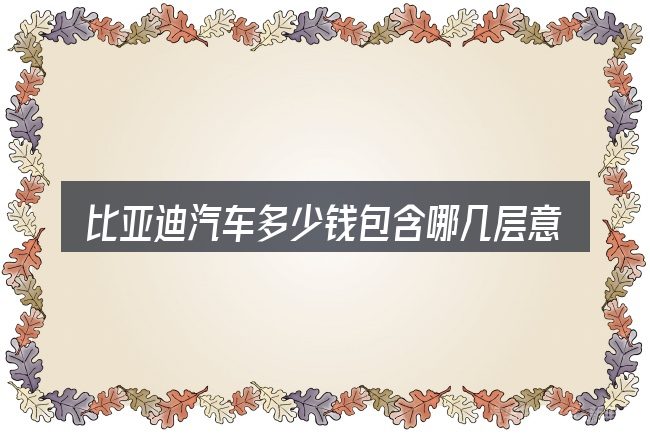 比亚迪汽车多少钱包含哪几层意思
