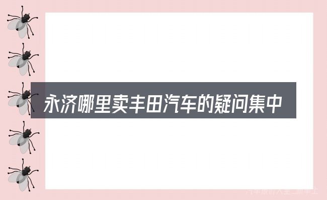 永济哪里卖丰田汽车的疑问集中回答