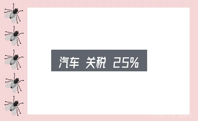 汽车 关税 25%怎么看？把常见疑问一次说透