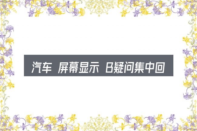 汽车 屏幕显示 B疑问集中回答