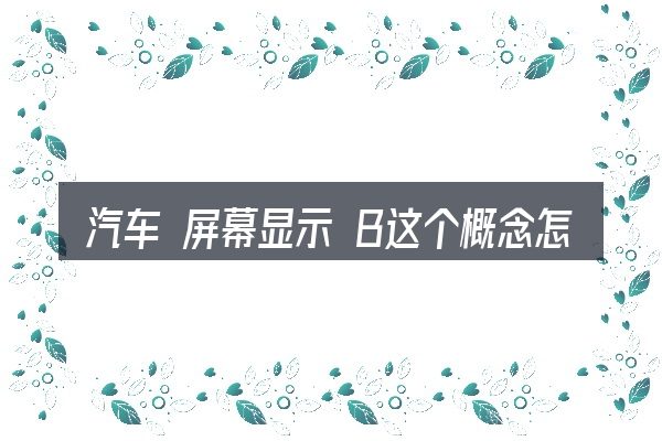 汽车 屏幕显示 B这个概念怎么理解