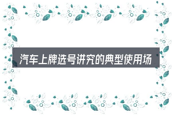 汽车上牌选号讲究的典型使用场景