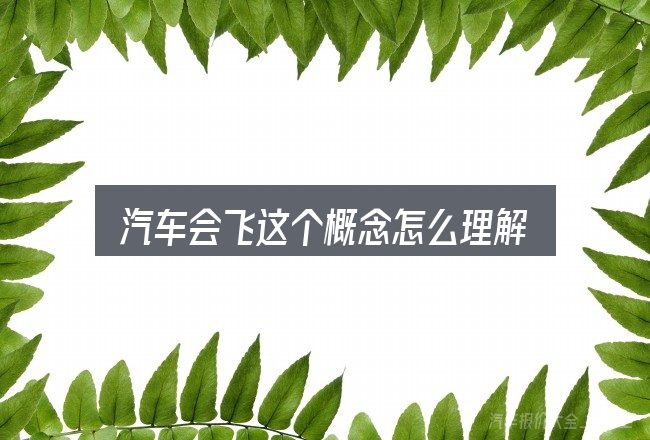 汽车会飞这个概念怎么理解