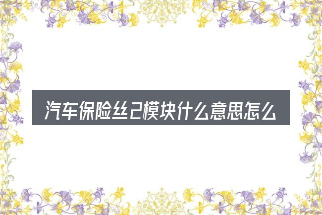 汽车保险丝2模块什么意思怎么选才不容易出错