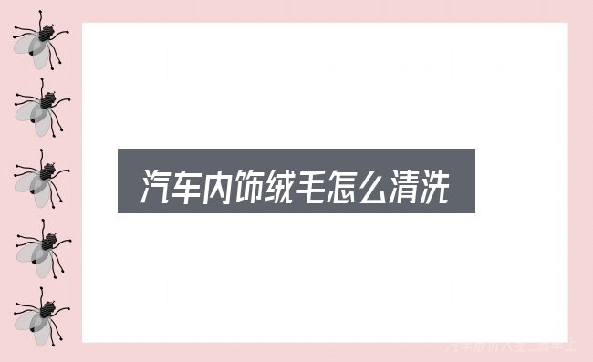 汽车内饰绒毛怎么清洗？从场景出发的理解
