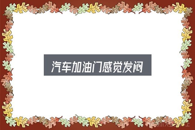 一文讲清汽车加油门感觉发闷：判断是否适合自己