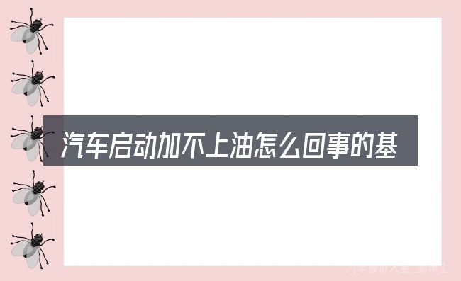 汽车启动加不上油怎么回事的基本含义与边界