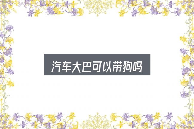 关于「汽车大巴可以带狗吗」，别被表面信息误导