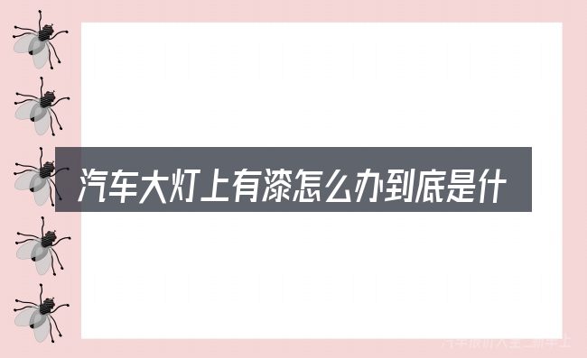 汽车大灯上有漆怎么办到底是什么