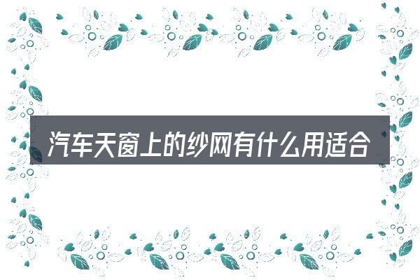 汽车天窗上的纱网有什么用适合哪些场景