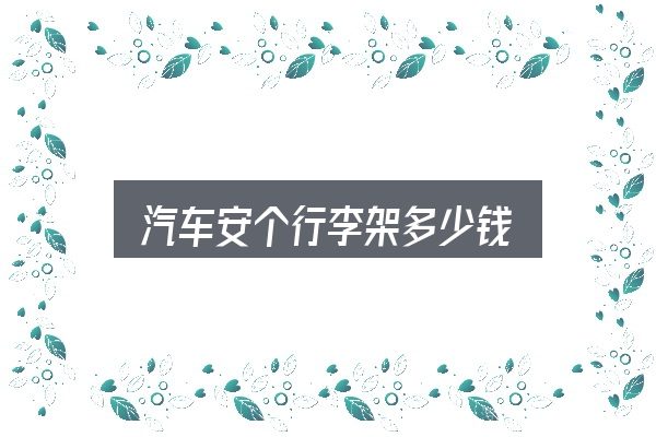 汽车安个行李架多少钱，实用清单与判断依据