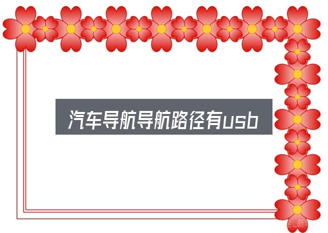 汽车导航导航路径有usb实用指南：给第一次接触的人