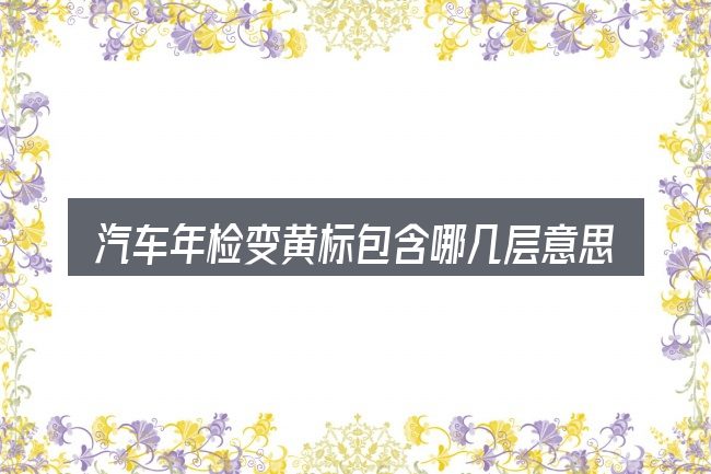 汽车年检变黄标包含哪几层意思