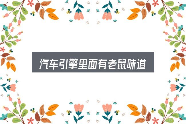 汽车引擎里面有老鼠味道入门笔记：新手购车容易忽略的细节