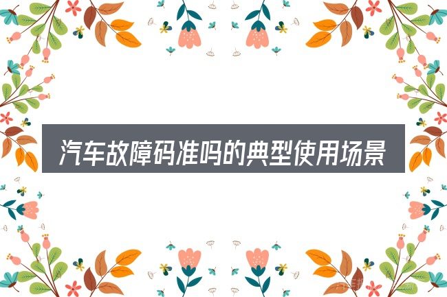 汽车故障码准吗的典型使用场景
