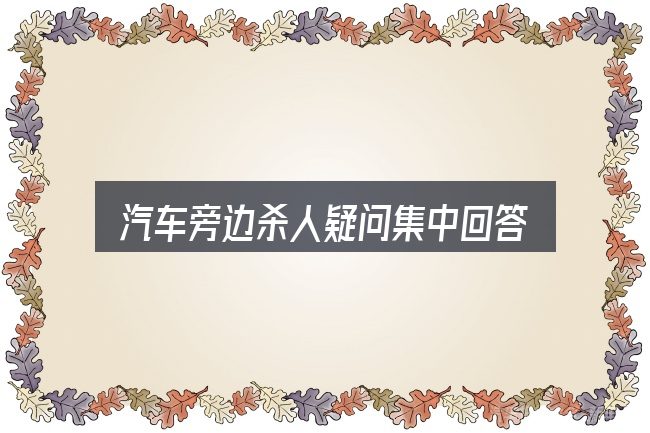 汽车旁边杀人疑问集中回答