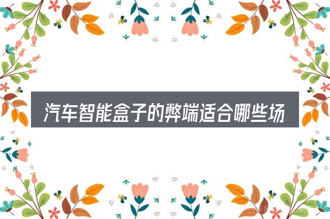 汽车智能盒子的弊端适合哪些场景