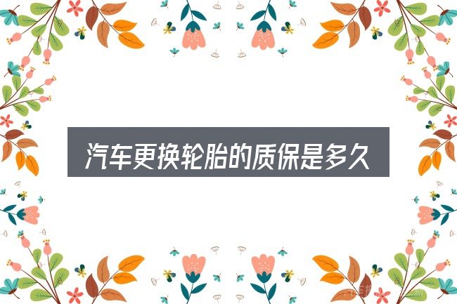 关于「汽车更换轮胎的质保是多久」，把标准对齐就好办了