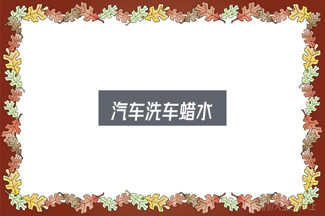 汽车洗车蜡水全面解析：一篇够用的入门资料