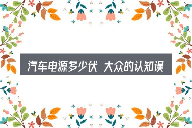 汽车电源多少伏 大众的认知误区