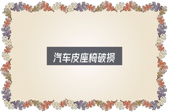 汽车皮座椅破损全面解析：一份写给新手的说明