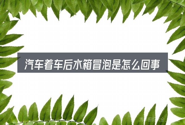 汽车着车后水箱冒泡是怎么回事的基本含义与边界