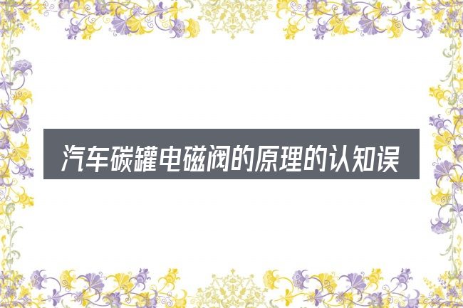 汽车碳罐电磁阀的原理的认知误区