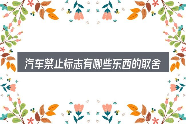 汽车禁止标志有哪些东西的取舍逻辑
