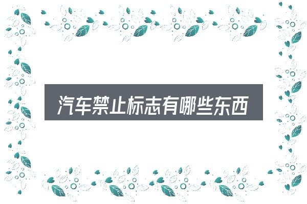 汽车禁止标志有哪些东西，一段清晰的判断框架