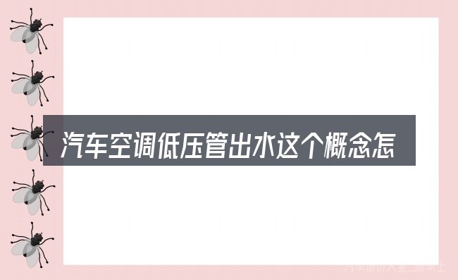 汽车空调低压管出水这个概念怎么理解