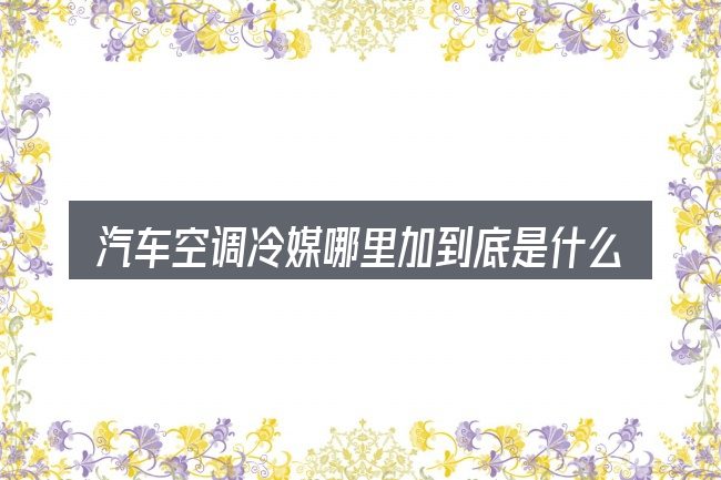 汽车空调冷媒哪里加到底是什么
