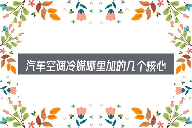 汽车空调冷媒哪里加的几个核心要点