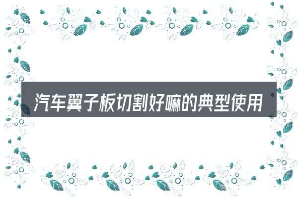 汽车翼子板切割好嘛的典型使用场景