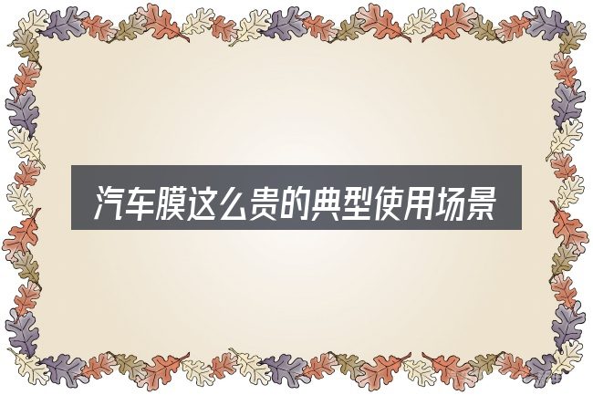 汽车膜这么贵的典型使用场景