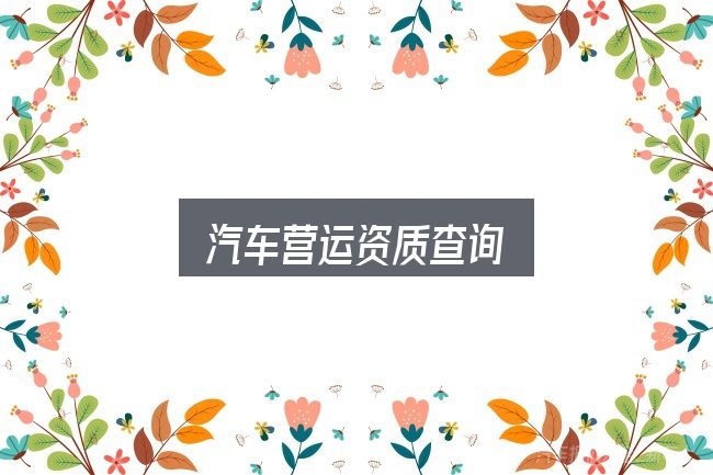 汽车营运资质查询怎么看？看完能少走弯路