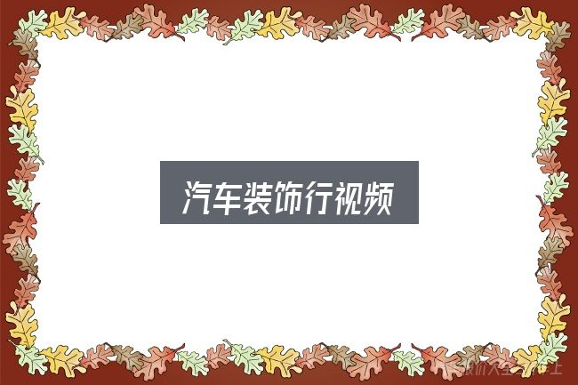 汽车装饰行视频怎么看？看完能少走弯路