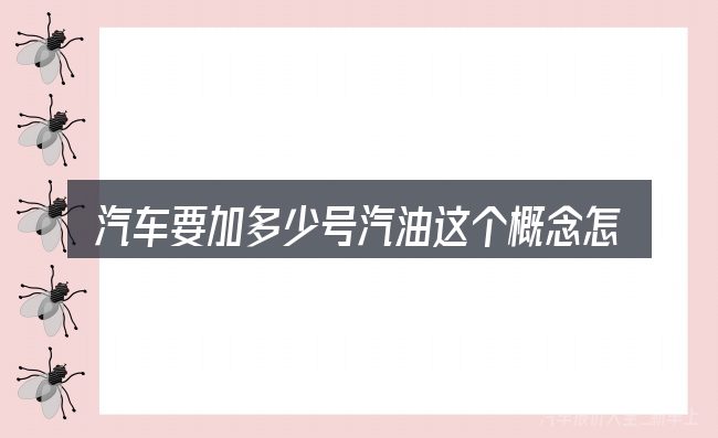 汽车要加多少号汽油这个概念怎么理解