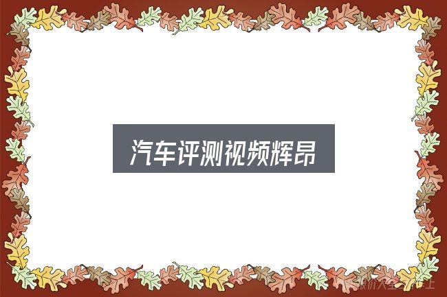 关于汽车评测视频辉昂，把标准对齐就好办了