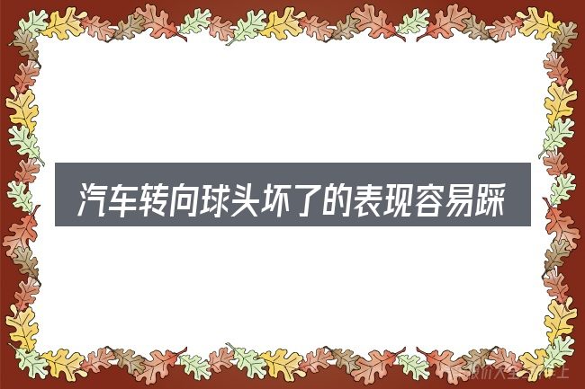 汽车转向球头坏了的表现容易踩的坑