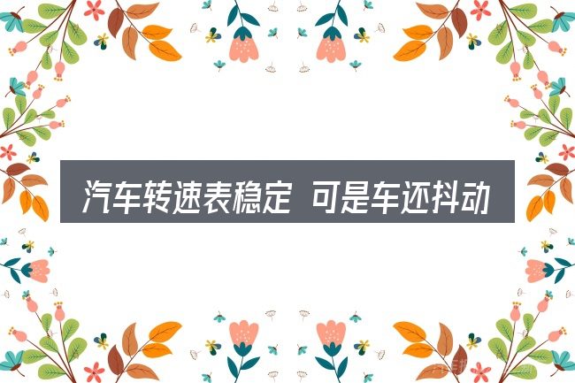 汽车转速表稳定 可是车还抖动这个概念怎么理解