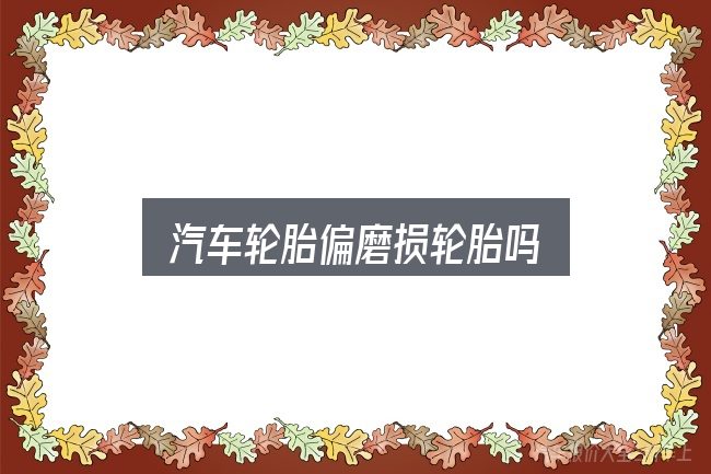 关于「汽车轮胎偏磨损轮胎吗」，把标准对齐就好办了