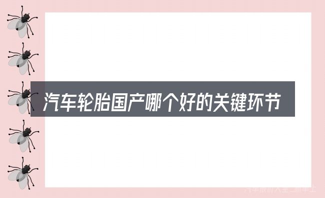 汽车轮胎国产哪个好的关键环节
