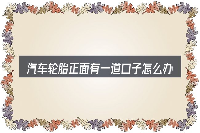 汽车轮胎正面有一道口子怎么办的基本含义与边界
