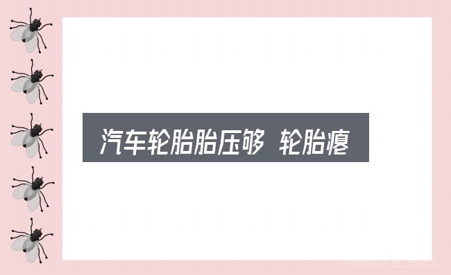 汽车轮胎胎压够 轮胎瘪怎么选？新手购车容易忽略的细节