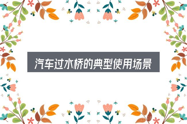 汽车过水桥的典型使用场景