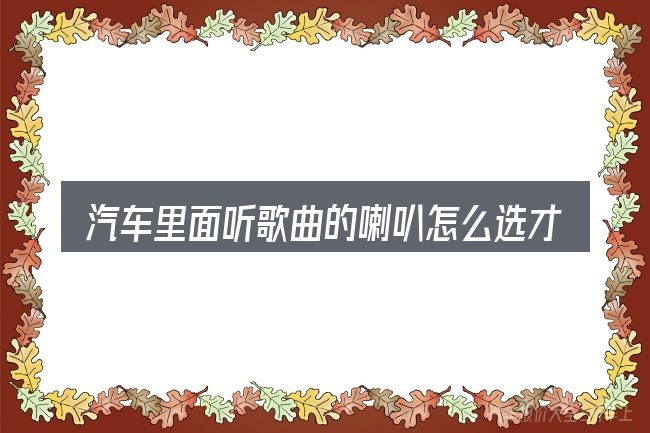 汽车里面听歌曲的喇叭怎么选才不容易出错