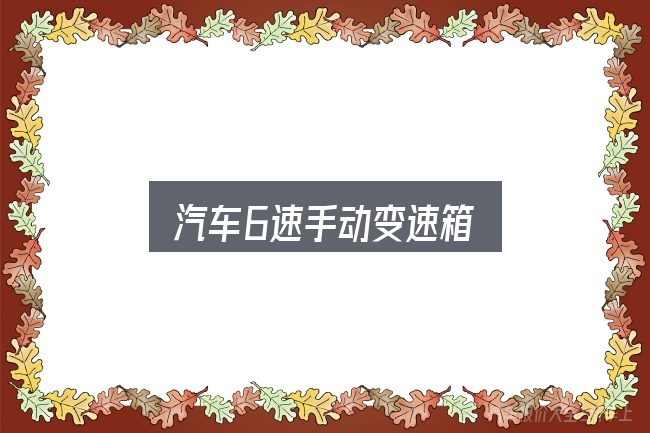汽车6速手动变速箱全面解析：细节决定体验